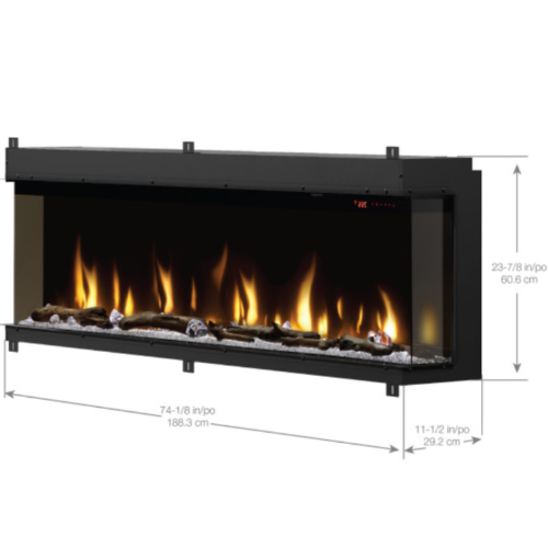 Dimplex Ignite XL Bold 74 inch Linear Electric Fireplace Insert XLF7417-XD