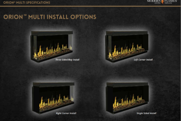 Modern Flames Orion 76 inch Multi-Sided Heliovison Electric Fireplace OR76-MULTI