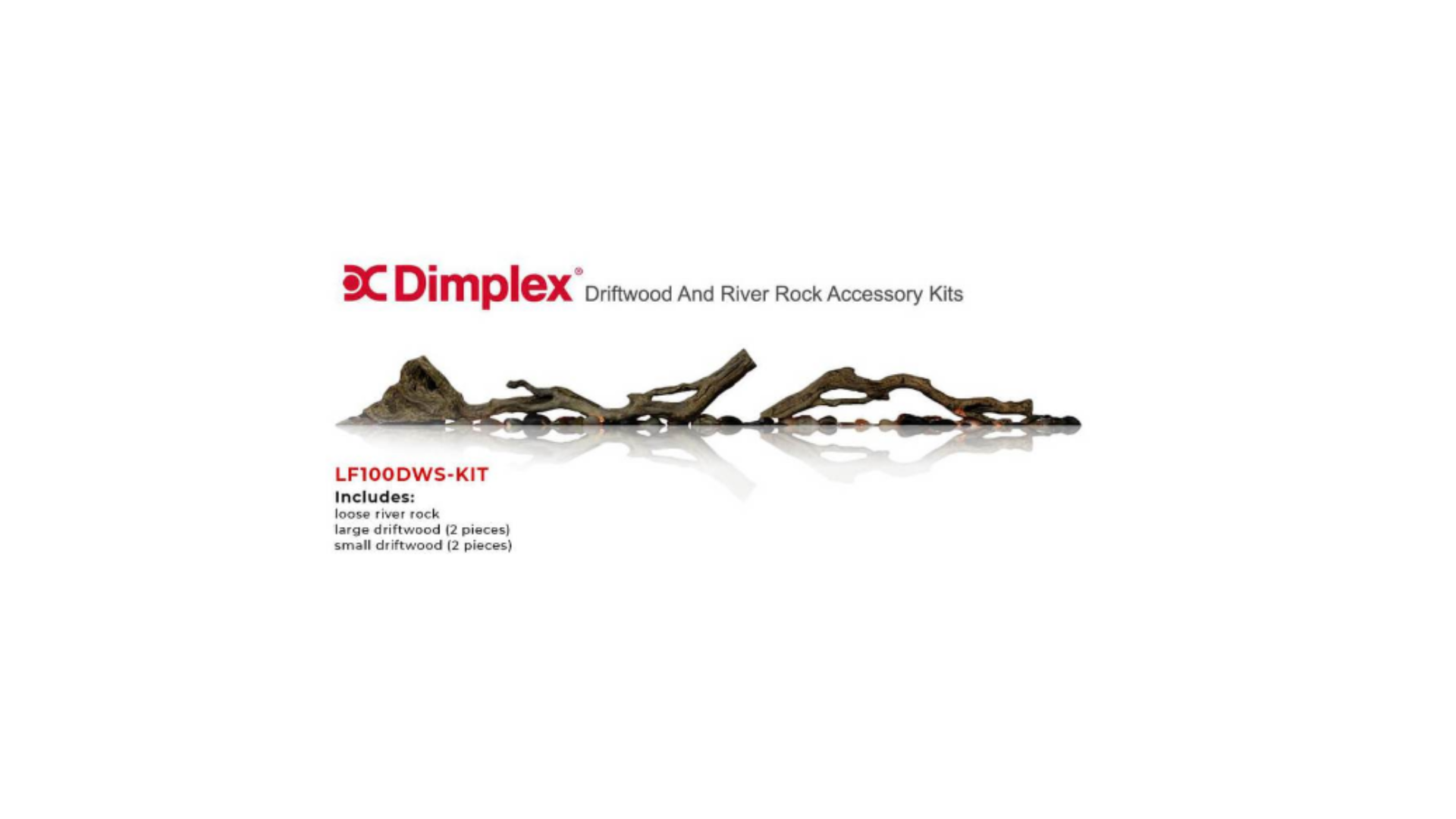 Dimplex Driftwood & River Rock Kit For Electric Fireplace
