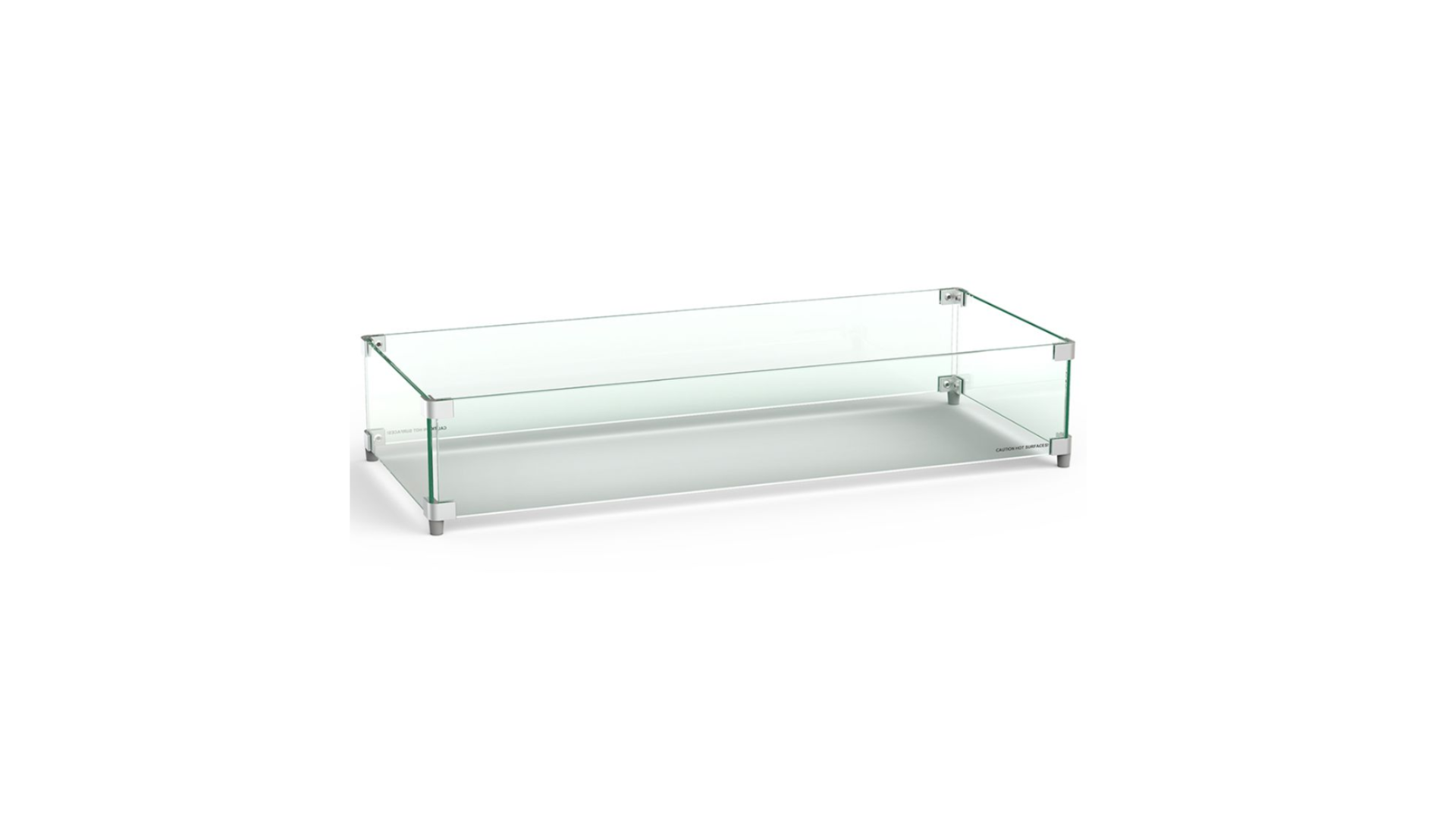 American Fyre Designs Rectangular Glass Wind Guard, 35x14.5-Inches