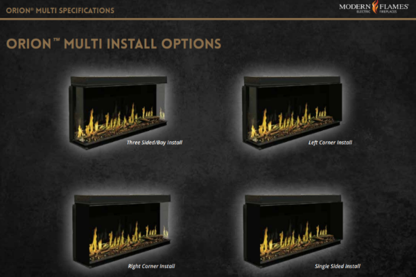 Modern Flames Orion 100 inch Multi-Sided Heliovision Electric Fireplace OR100-MULTI