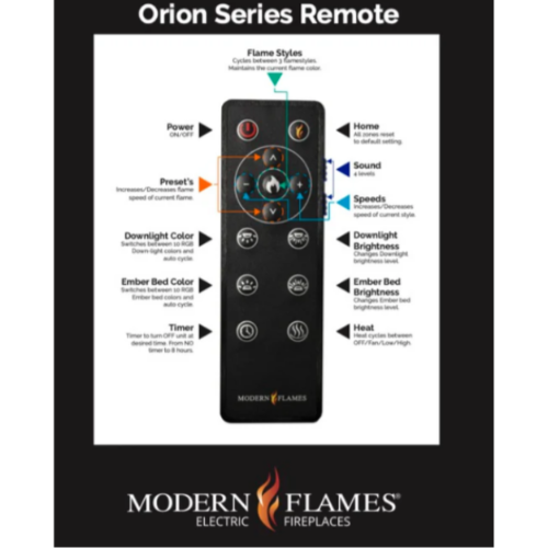 Modern Flames Orion 60 inch Multi-Sided Heliovision Electric Fireplace OR60-MULTI