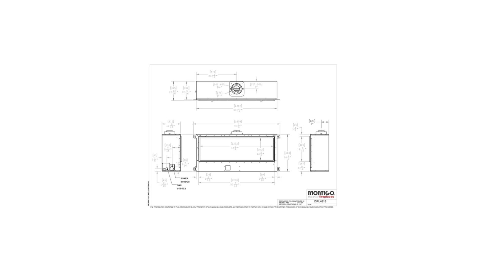 Montigo Delray 48 inch Linear Direct-Vent Gas Fireplace DRL4813NI (Basic)
