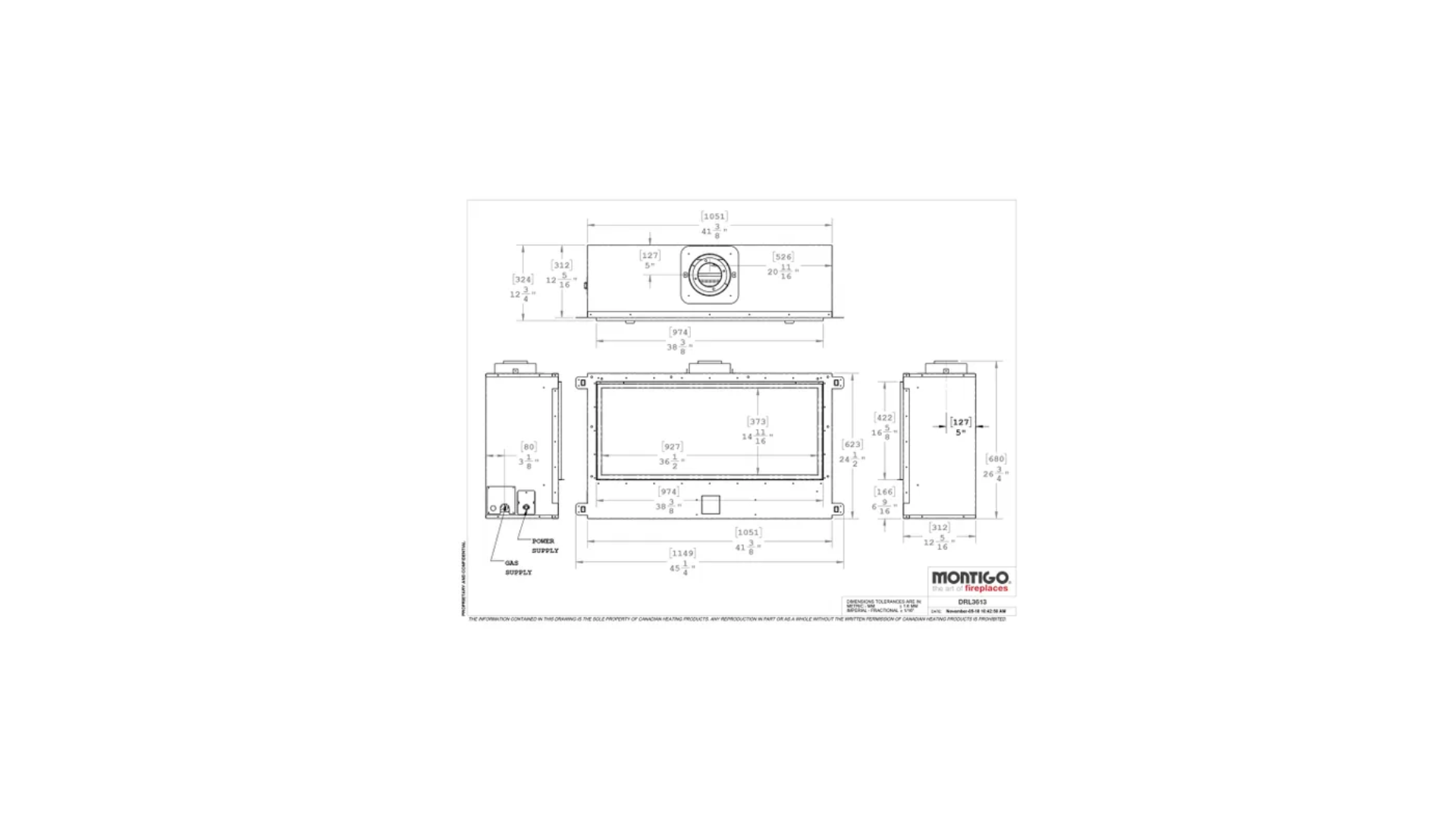 Montigo Delray 36 inch Linear Direct-Vent Gas Fireplace DRL3613NI (Basic)