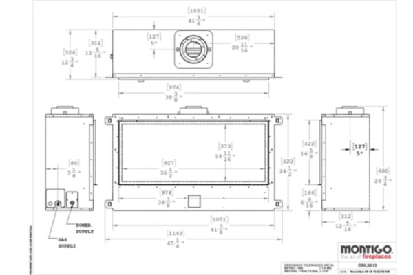 Montigo Delray 36 inch Linear Direct-Vent Gas Fireplace DRL3613NI-2 (Full Load)
